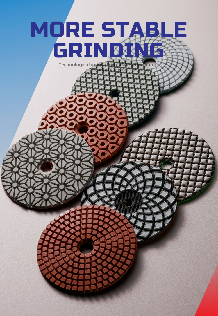 Customized Colors 3 / 4inch Diamond Polishing Pads for Stone Slabs Polishing
