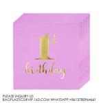 Baby'S Birthday Party Pink Paper Plate Napkin Cup Straw Tablecloth Decorative
