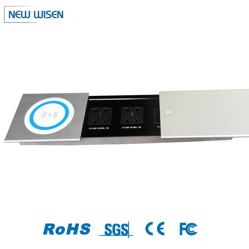 10A Desktop Power Sliding Socket Multimedia Electrical Outlet Box