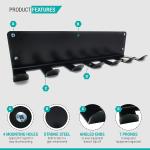 Wall Mounted Gym Organizer for Fitness Bands/Foam Rollers Jump Rope Rack Behind