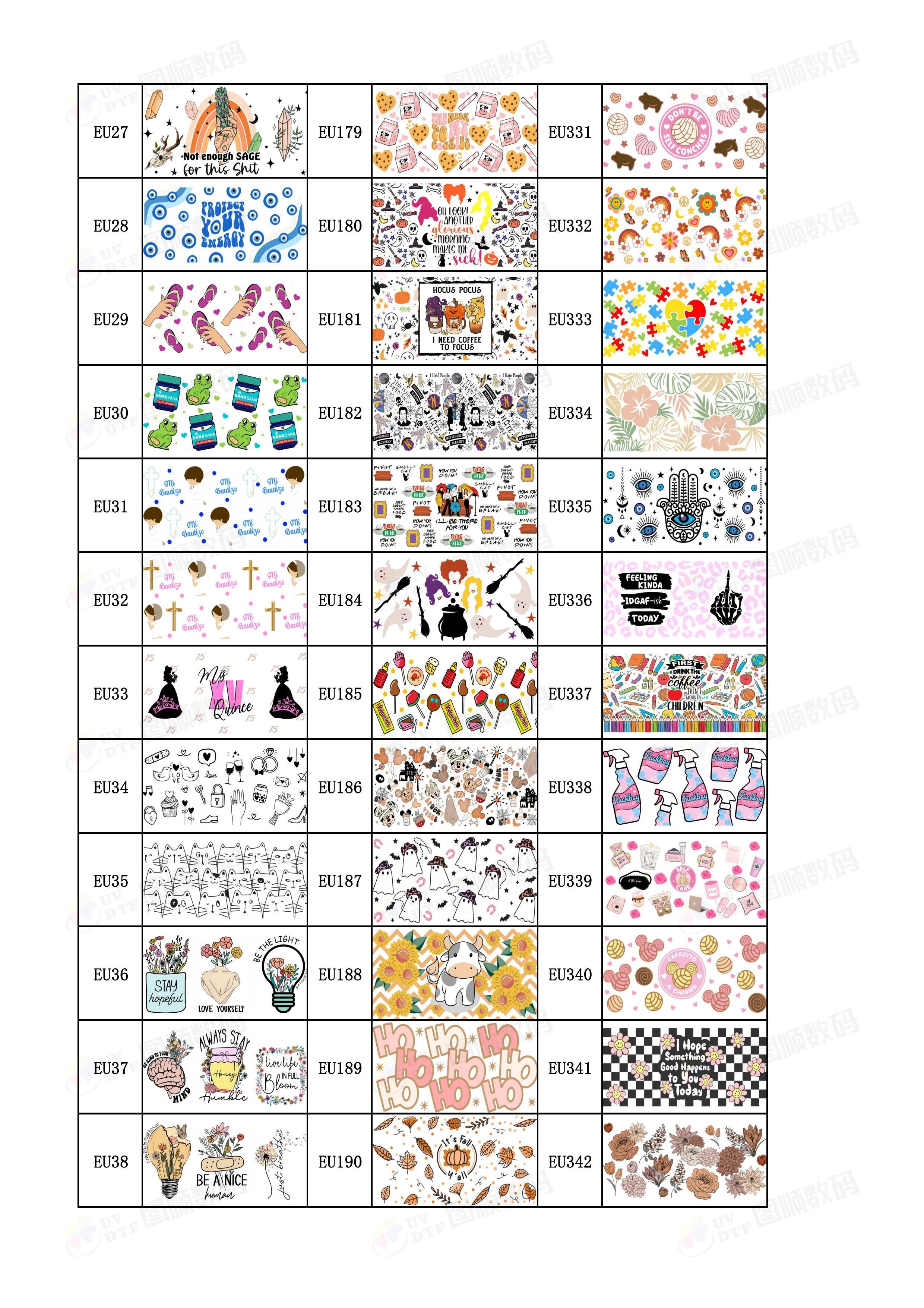 Decal UV DTF Transfer Film Sticker For 40oz 16oz 20oz Glass Cup