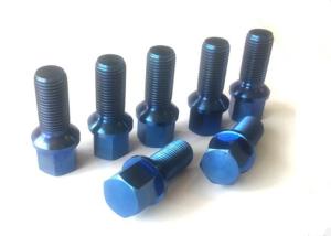 Quality Ti6al4v Titanium Steering Wheel Bolts Wheel Hub Bolts And Nuts Blue Color wholesale