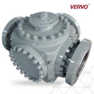 China DN250 6 10 Inch 3 Way Trunnion Mounted Ball Valve Api 6d CL600 Full Bore Reduce Bore  L Port on sale