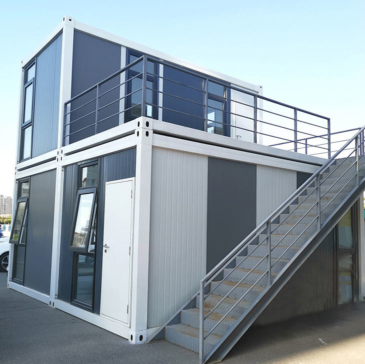 Flexible And Convenient Portable Site Office Container Modular Steel Frame Rock Wool Sandwich Panel Modular House