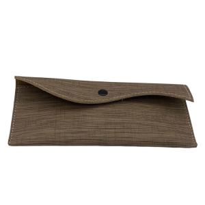 Quality Pvc 182x86mm Handmade Leather Glasses Case Portable Holder Embossing Logo wholesale