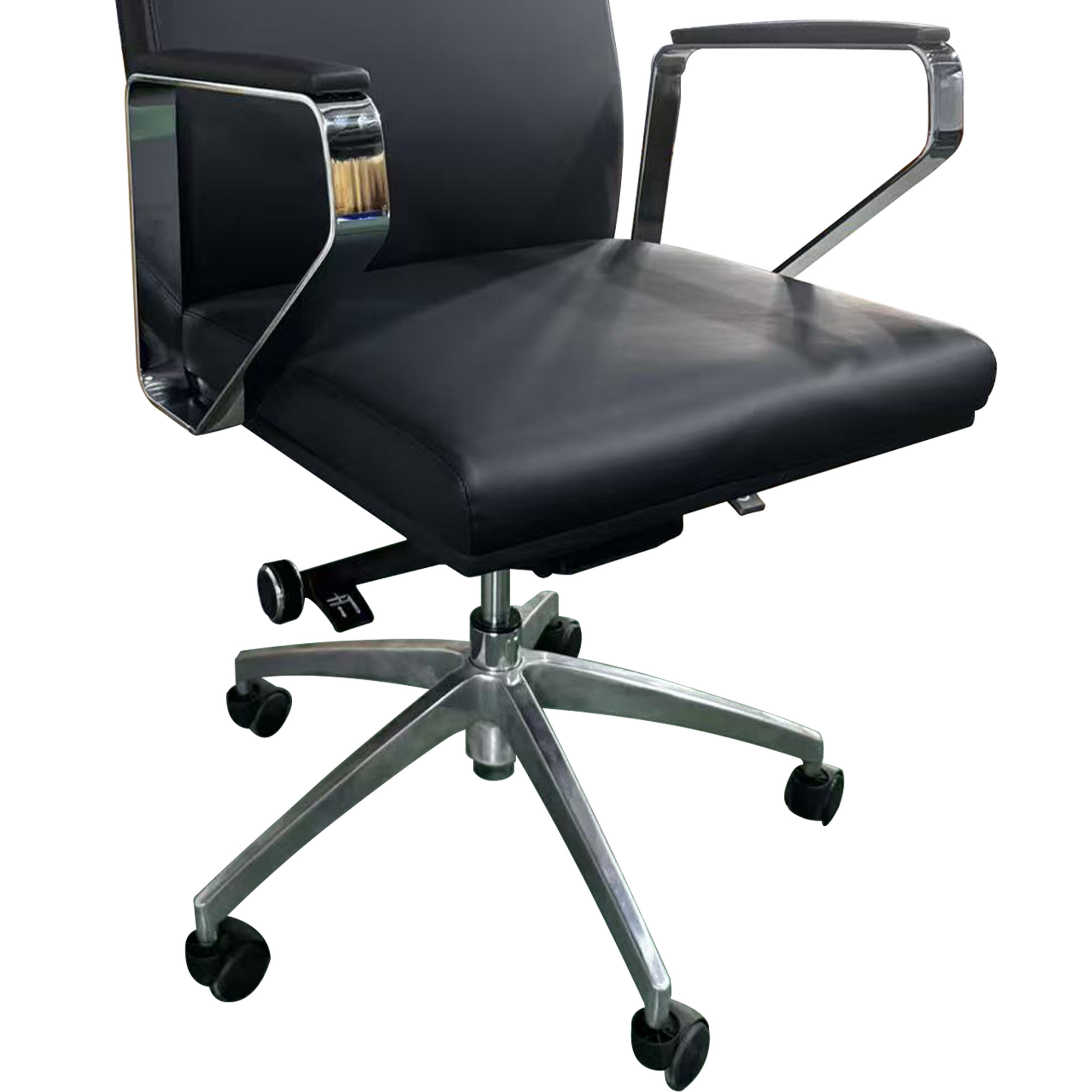 Mid back leather boss office swivel desk chair reclining massage ergonomic office chair with caster wheel