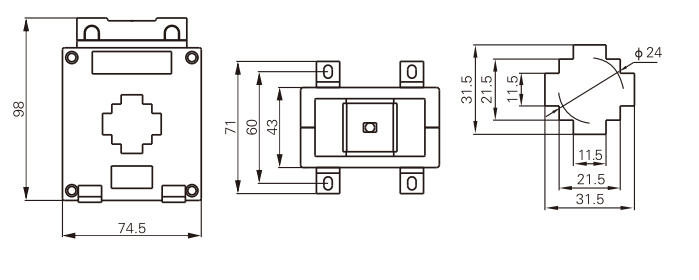 MSQ-30 current transformer CT 0.5 Class current transformer for ammeter 80/5A