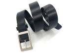 Classic Mens Casual Leather Belt With Single Prong Buckle Silver Color