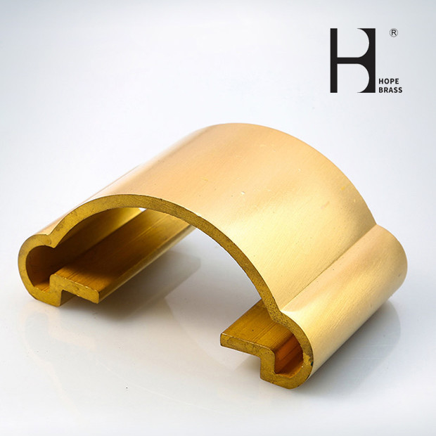 Fashion Decorative Extruded Armrest Use Copper Alloy Profiles Brass Extrusiong Profiles Brushing, Polishing, Plating