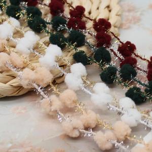 Quality Seasonal Woven Pom Pom Trim Metallic Braided wholesale