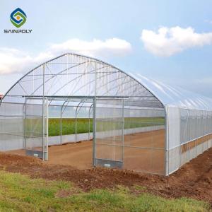 Quality 10m Agricultural Gothic Arch High Tunnel Reinforced Prefabricated Plastic Film wholesale