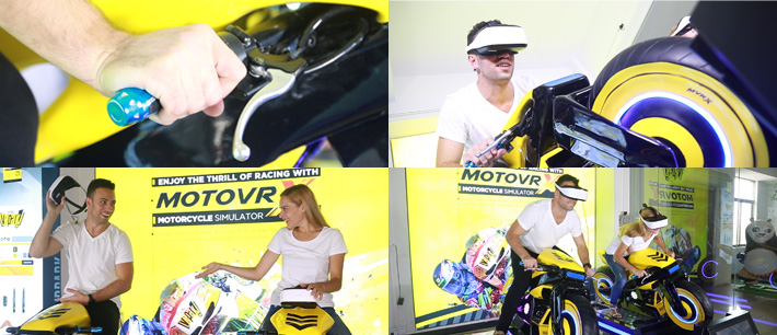 Black 1 Player VR Motorcycle Simulator Indoor Game For Virtual Reality Centre