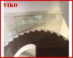 Curved Staircase Curved Spiral Glass Railing 12mm Thickness Tempered Glass