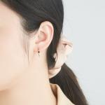 1.6g 1.5x0.3cm Stainless Steel Gold Hoop Earrings Party CZ Real Silver Earrings