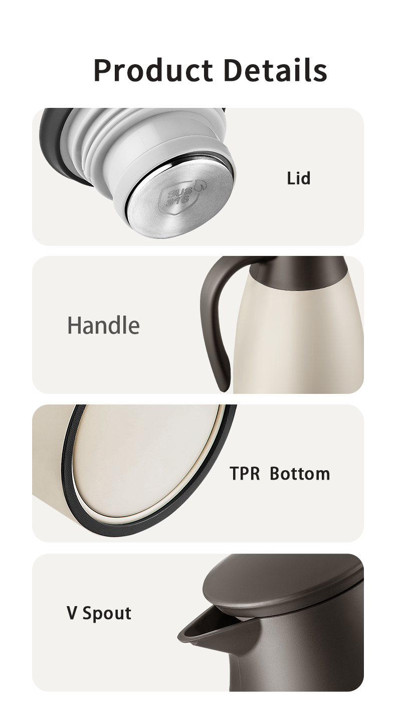 Customized 2L Stainless Steel Insulated Vacuum Flask Portable Water Bottle Pot