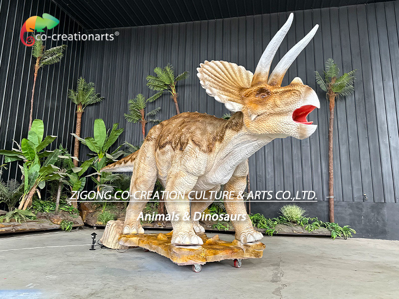 Realistic Induction Control Animatronic Dinosaurs Animatronic Triceratops For Attaction