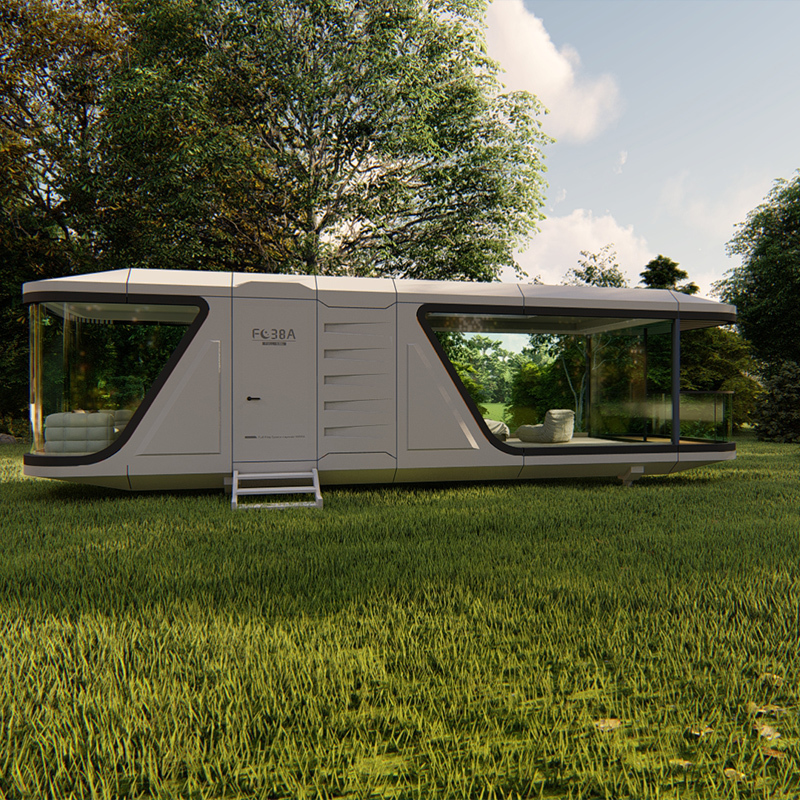 Modern Luxury Space Capsule House Steel Frame Prefabricated Space Capsule Mini with Balcony and Smart Control
