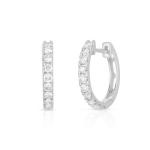 Jewelry Type EARRINGS 18K Gold Plated CZ Sleeper Hoop For Women's 925 Sterling