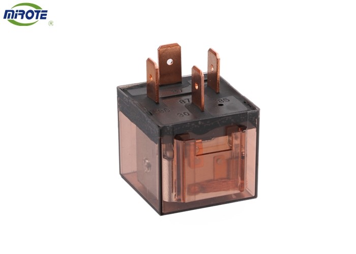 Transparent Coffee Cover 4 Pins 40 Amp 12V With Led , Double Contact High Power Relay