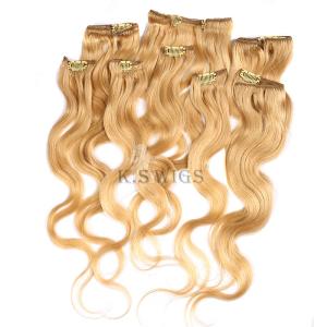 Quality 8 Piece Clip-on Hair ,100% Human Hair Clip on Hair Extensions wholesale