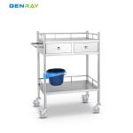3 Layer Hospital Stainless Steel Medical Instrument Trolley