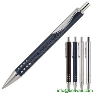 Quality silver trim metal pens,click silver aluminum ball pen wholesale
