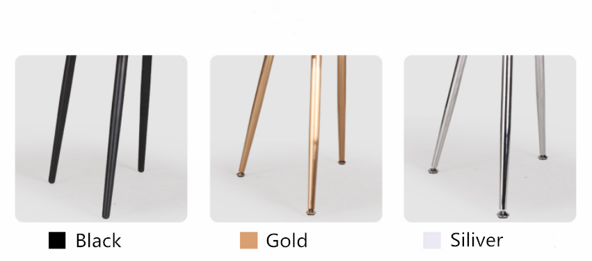 Velvet Upholstered Accent Dining Chairs 43cm 44cm Green Orange With Golden Legs