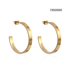 Quality LOVE Stainless Steel Gold Earrings wholesale