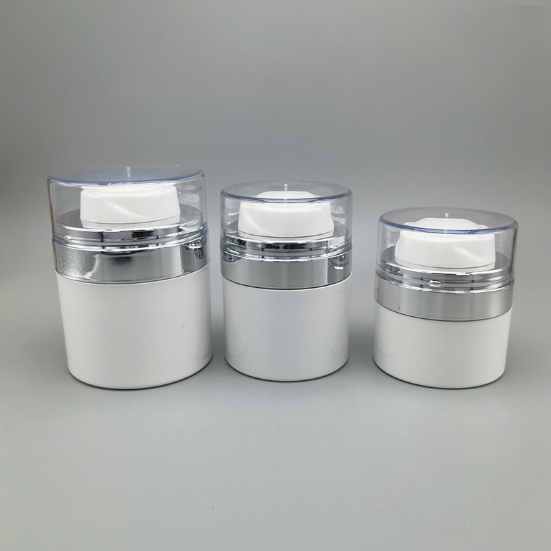 15ml 30ml 50ml Refillable Acrylic Cosmetic Airless Pump Jar With Rose Shape Pump