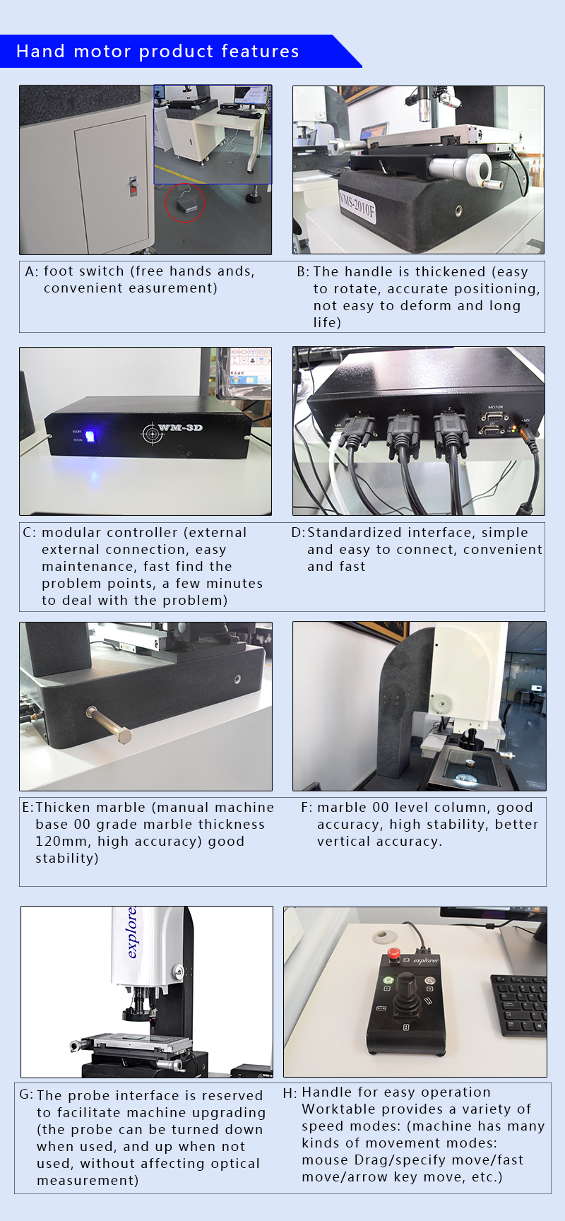 Electric 2D Coordinate Measuring Machine , Optical Measuring Instrument 5um Precision