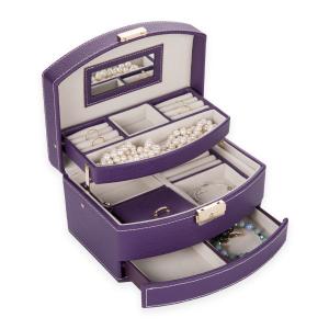 Quality Velet Interior Purple Jewellery Organizer Storage Case wholesale