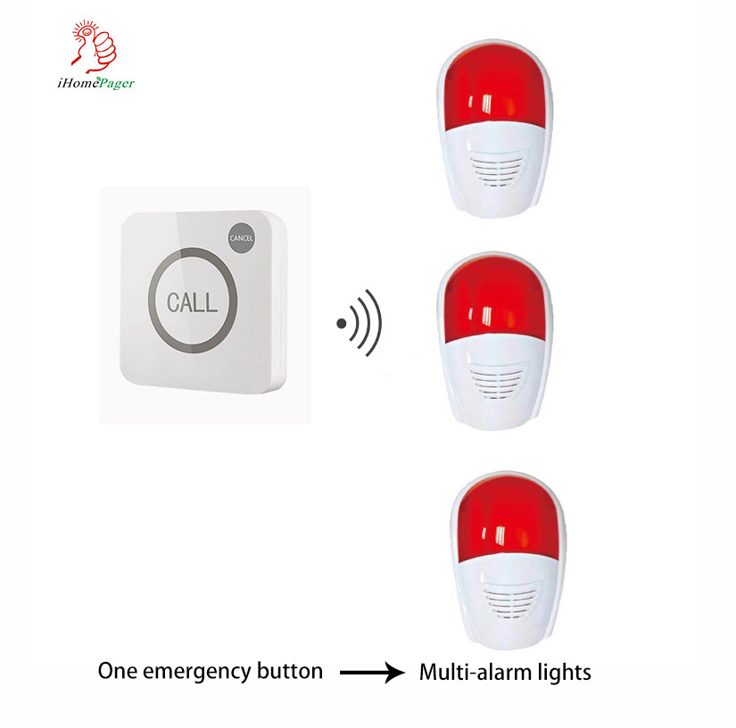 high quality wireless disabled toilet alarm system with Bathroom emergency call button and alarm light