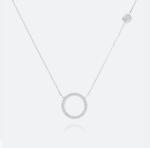 Gold Plated S925 Silver Circle Pendant CZ Necklace for Women 925 Sterling Silver