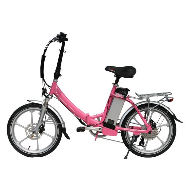 Aluminum Alloy Frame 20" Female Folding Electric Bicycle 6 Speed With Integrated
