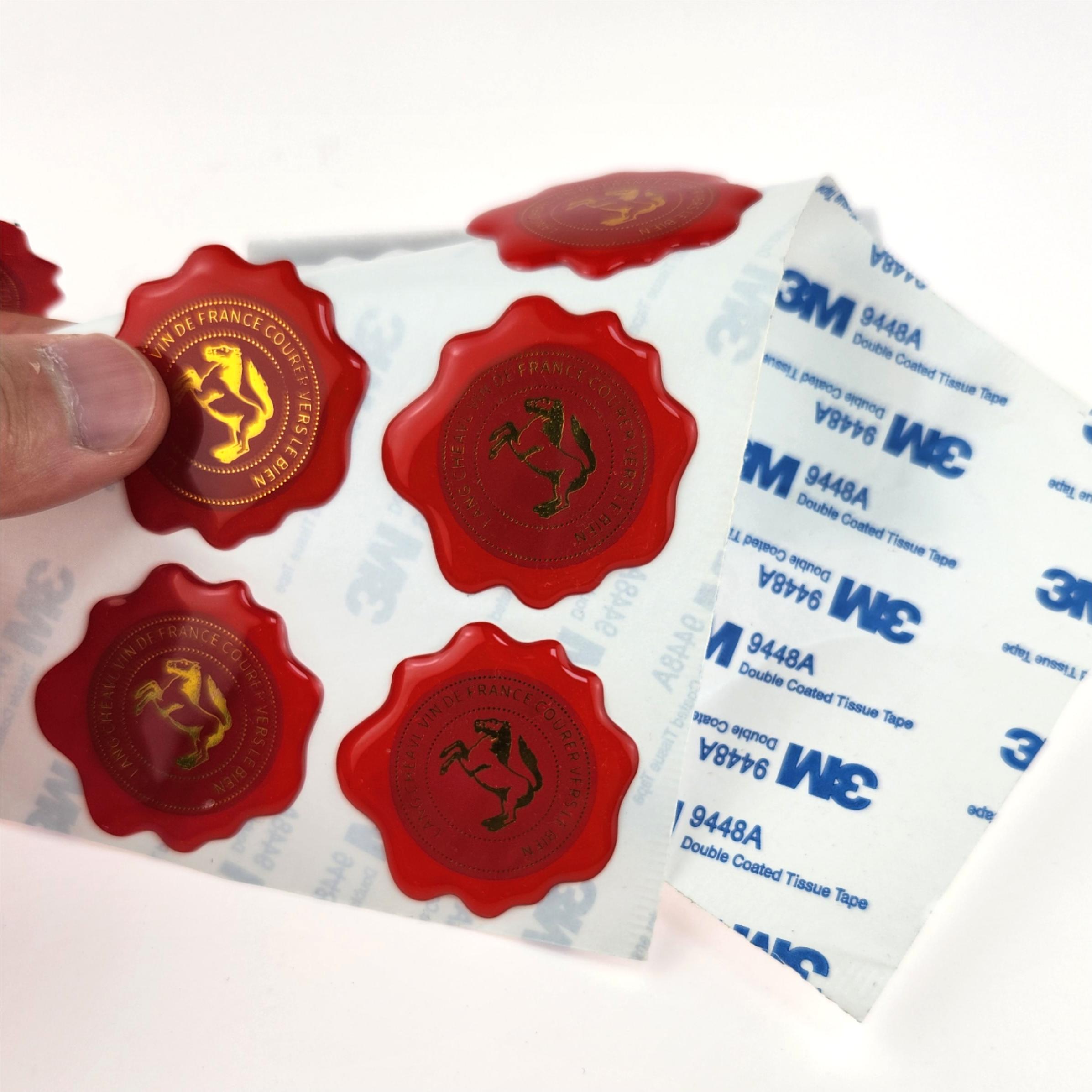 Gold Logo Epoxy Stickers Sealing Wax Seal Stickers For Envelopes