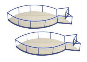 Quality Fish Shape Metal Frame MDF Bottom Home Storage Baskets BSCI Certified wholesale