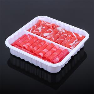 Quality Disposable freezing safe PET PP heat sealing Plastic frozen food meat packaging tray two compartment MAP tray wholesale