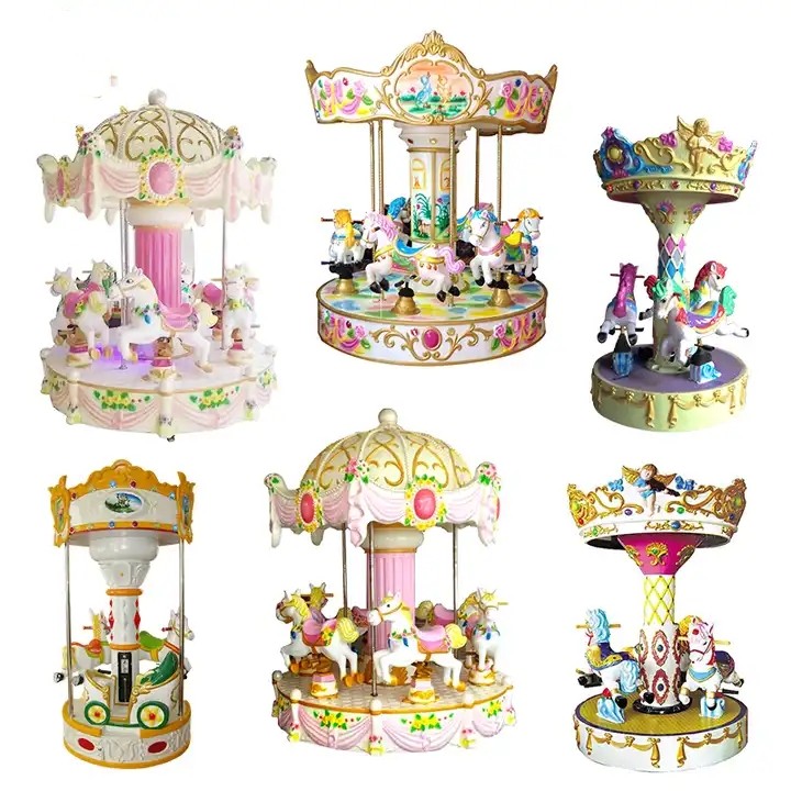 Coin Operated Carousel Kiddie Ride Horse Game Machine 230V OEM