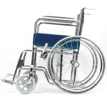 Chormed Steel Frame Standard Folding Steel Wheelchair 24 Inch Rear Wheels
