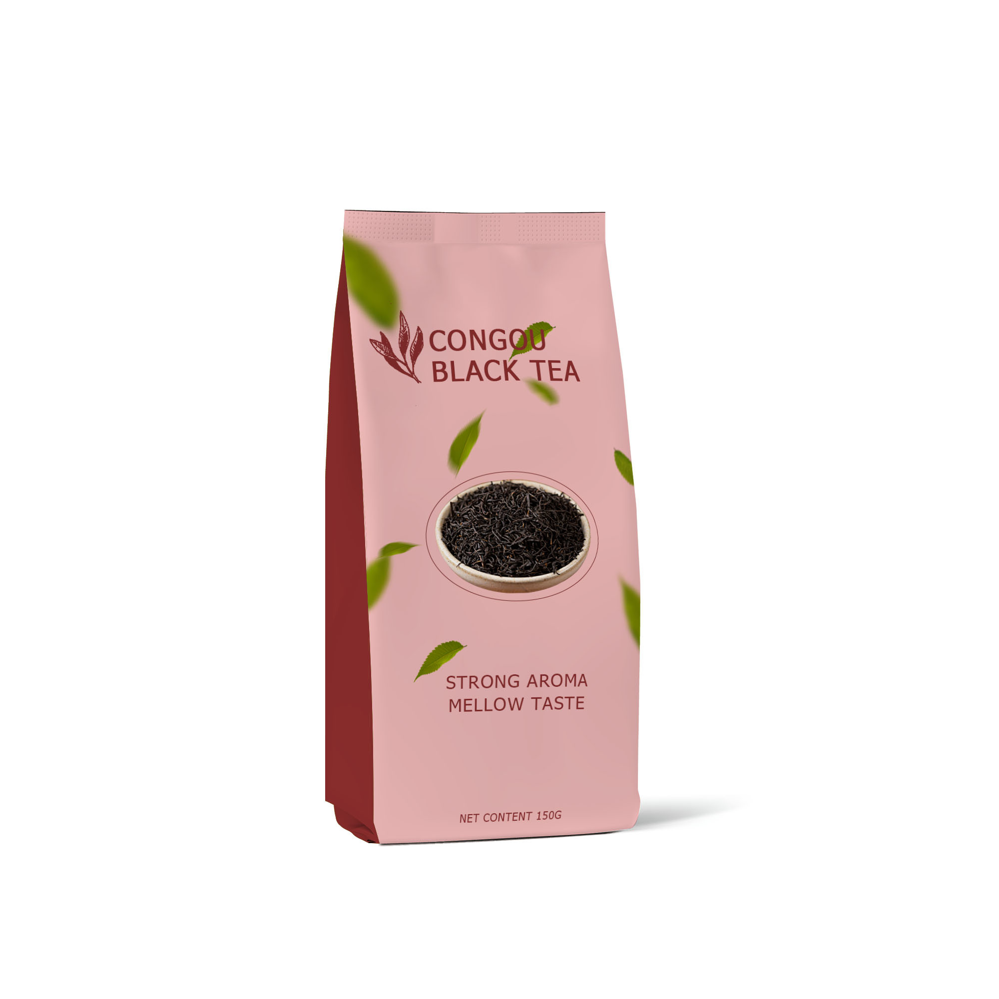 Printed Aluminum Foil Gusseted Polypropylene Bags Green Tea Packing 50g 100g 150g