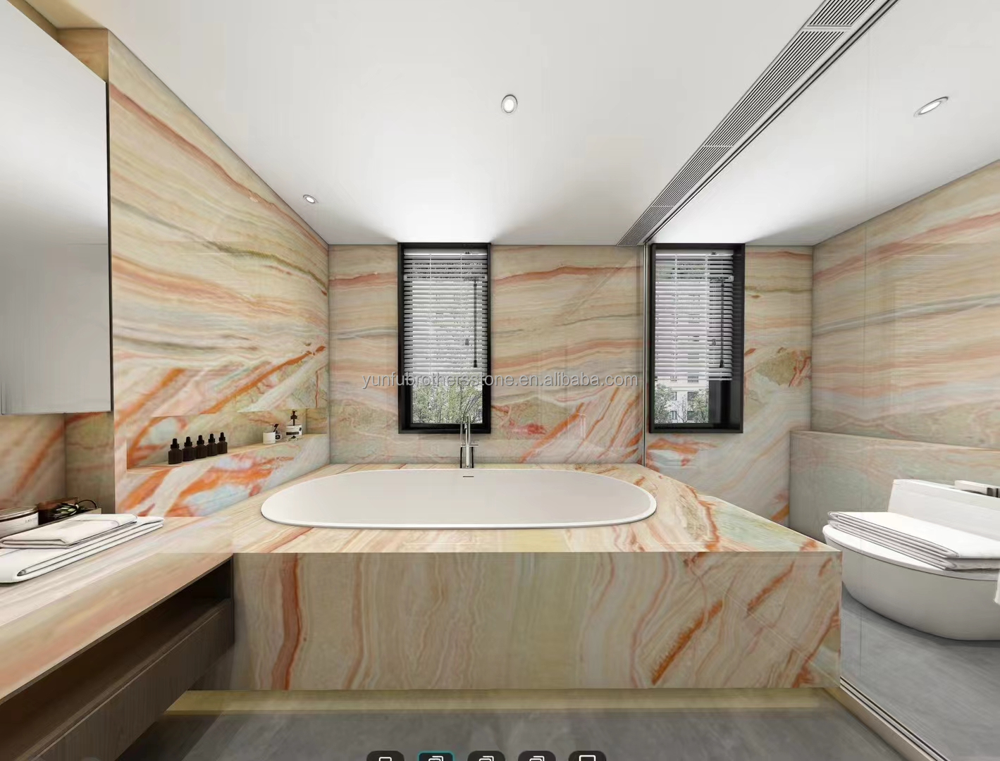 Competitive Onyx Stone Veneer Book Match Colorful Onyx Flooring Tile Backlit Rainbow