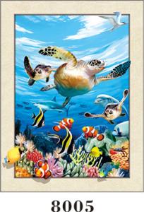 Quality Stunning Sea World Animals Painting 5D Pictures / Lenticular Photo Printing wholesale