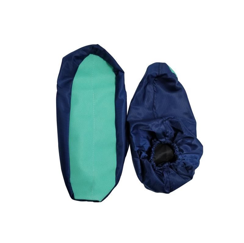 Short Sleeve ESD Shoes Cover Green Outsole Soft PVC Sheet With Sponge