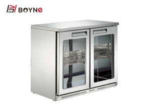 Quality Low Voice Beverage Display Fridge , Clear Glass Double Door Catering Fridge wholesale