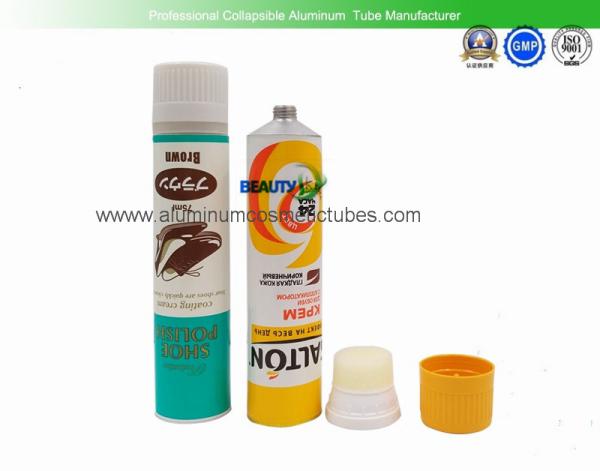 75ml Shoeshine Collapsible Tubular Containers , Cosmetics Aluminium Tube