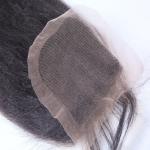 Smooth Malaysian Human Hair Kinky Straight Swiss Lace Closure No Shedding
