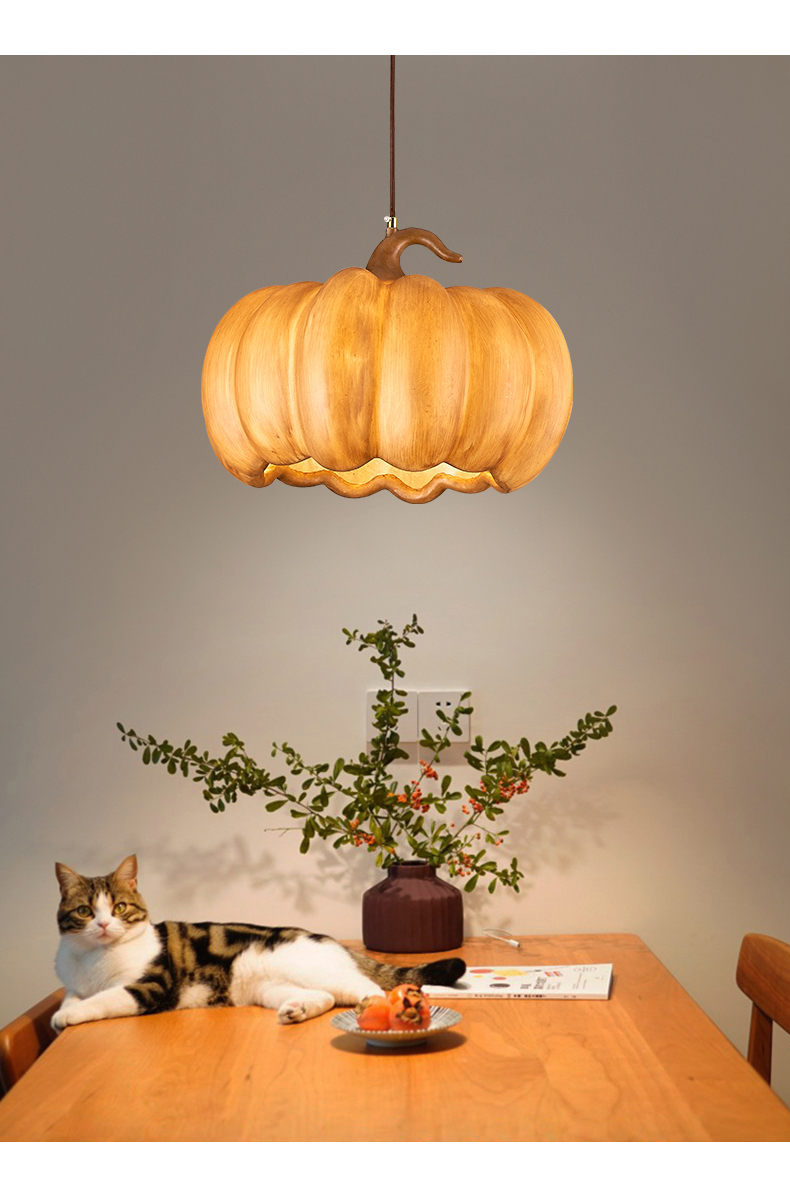 Designer Restaurant Island LED Chandelier Retro Resin Pumpkin Lamp Bedroom Wabi Sabi Pendant Lamps(WH-VP-165)