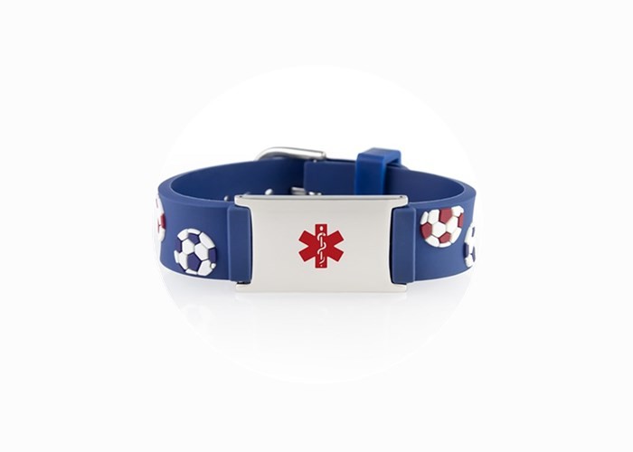 Silicone Medical ID Wristband , Kids Medical Alert Bracelet With Logo Embossed