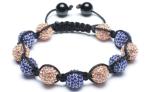 Adjustable Shamballa Bracelet, Pink & Crystal Rhinestone Ball