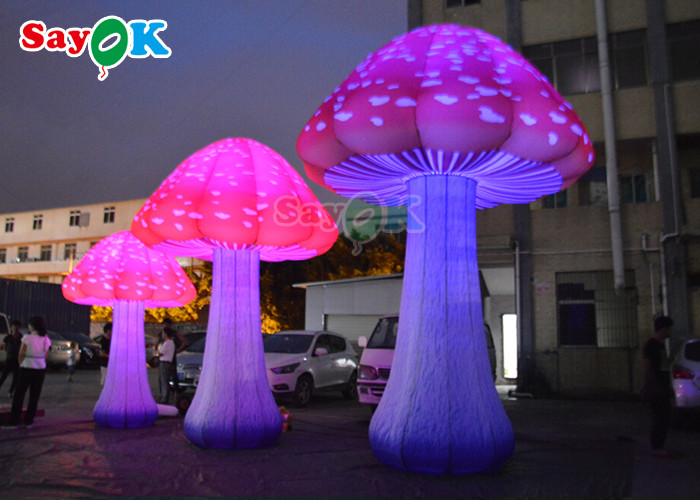 Red Giant Inflatable Mushroom Model For Wonderland Party Event Decoration